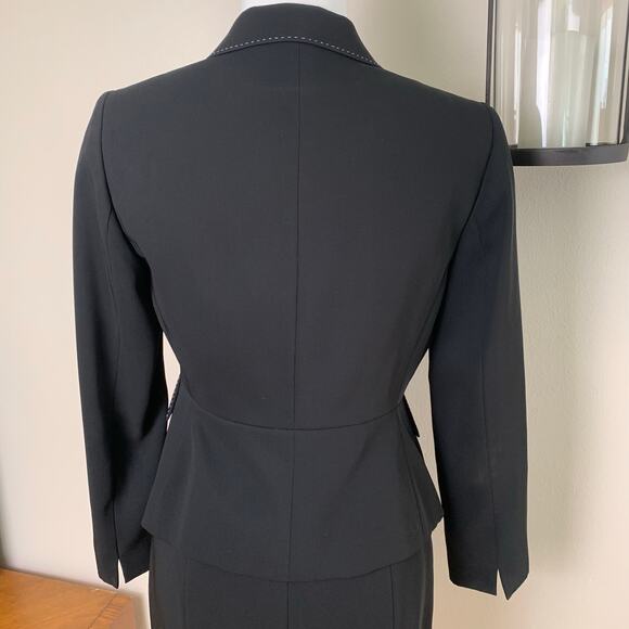 Tahari ASL Petite Sz 4P 2-Piece Skirt Suit w/ Blazer Jacket Black Office Career - Picture 7 of 11